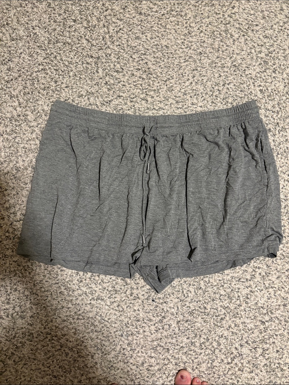 Women's Grey Drawstring Lounge Sleep Shorts